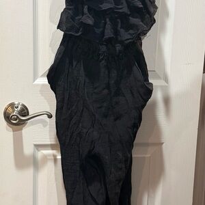 Rue21 Black Ruffle Strapless Jumpsuit